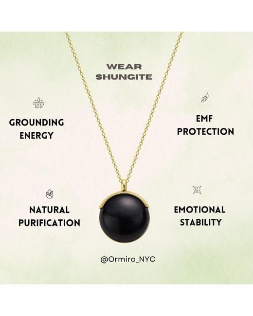 Ormiro Metallic Shungite Emf Protection Necklace