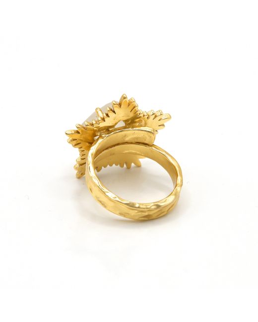 Luna Charles Metallic Gigi Moonstone Spiky Star Ring