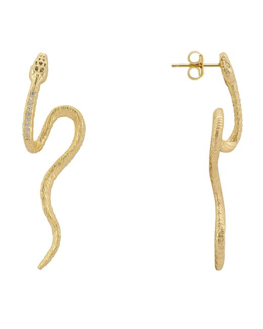 Latelita London Metallic Pharaoh Twist Snake Earrings Gold
