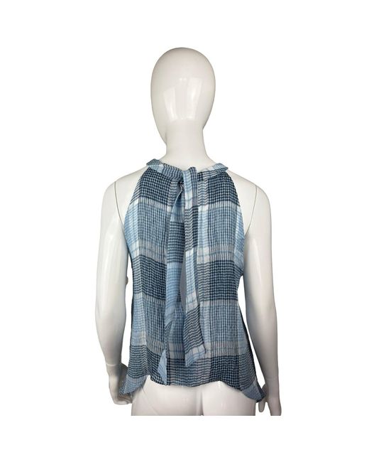 SNIDER Blue Plaid Angle Top