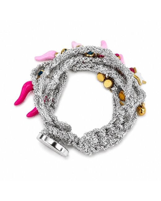 Hilo De Mar Metallic Layered Crochet Bracelet