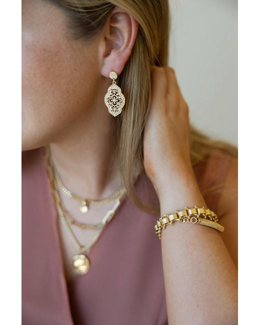 Loni Paul Jewelry Metallic Oval Lace Earring