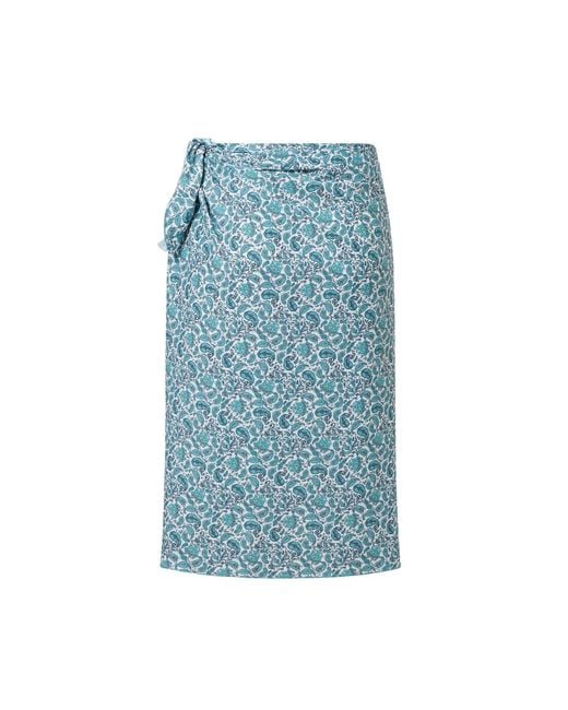 Aqva Swimwear Blue Sarong Skirt Illetes