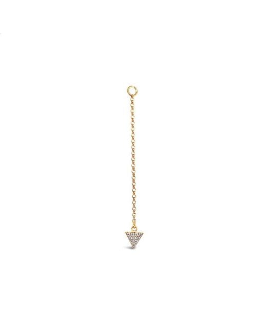 Lutiro Metallic Single Earring Triangle Cz Charm With Chain