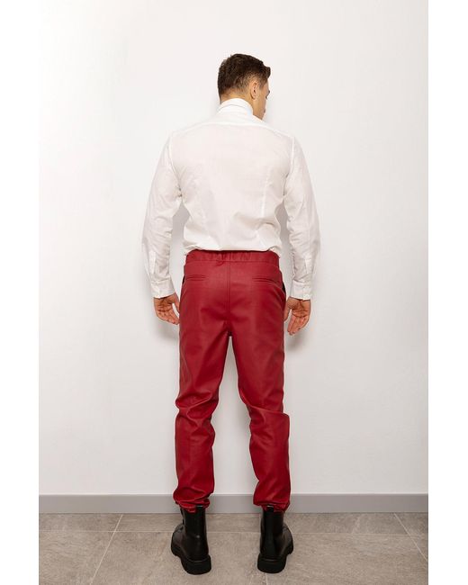 Maison Bogomil Red Maverick Straight-Leg Pants for men