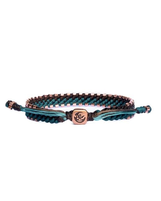 Harbour Uk Blue Solid Copper & Aqua- Rope Bracelet for men