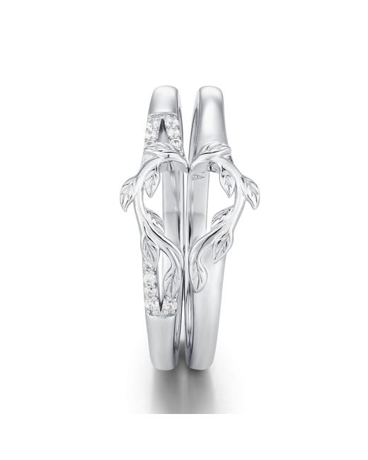 Azura Jewelry New York White Rooted Hearts Ring Vermeil