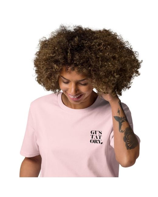 Anchor and Crew Pink Cotton Gustatory Amsterdam Coffee Scene Organic Cotton Embroidered T-Shirt