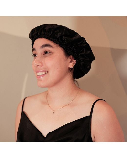 Soft Strokes Silk Blue Pure Mulberry Silk Double Layer Bonnet Dark Night