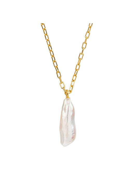 Ora Pearls Metallic Coralia Long Baroque Pearl Pendant