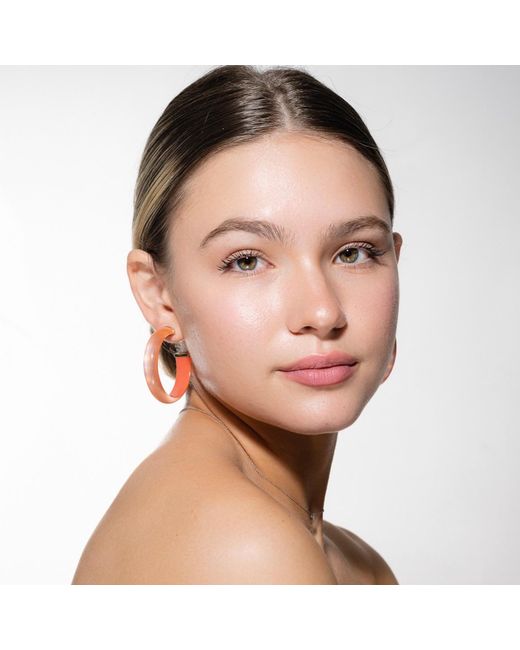 Gold & Honey Orange Medium Iridescent Lucite Hoops