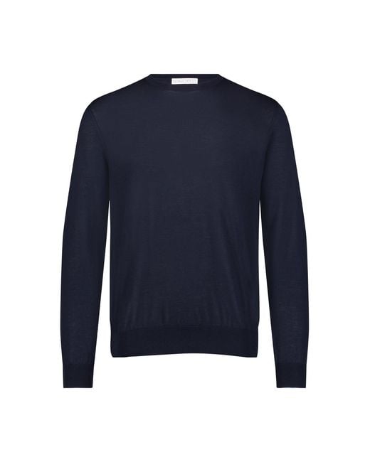 George Patrick Blue Midnight Crewneck Cashmere Sweater for men