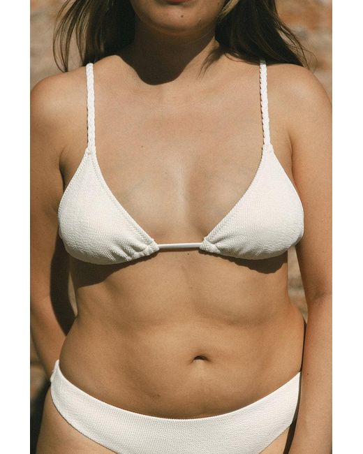 Aqva Swimwear White Neutrals Nude Tortuga Bikini Top