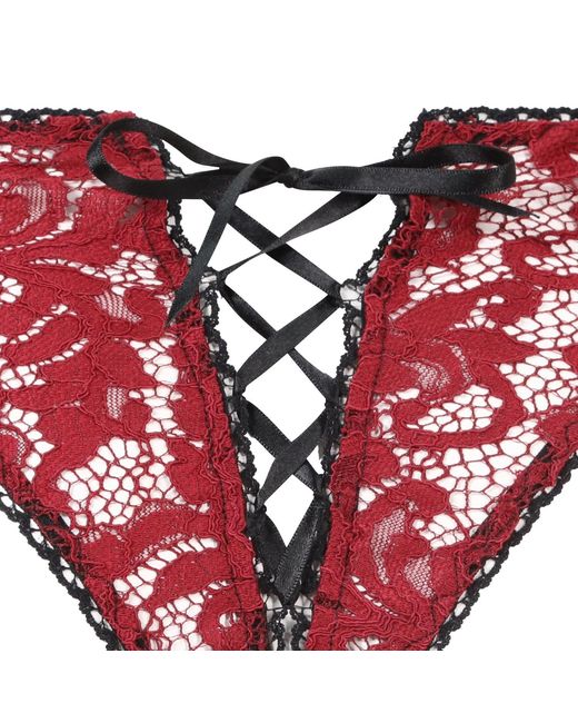 Belle -et-BonBon Red Valentina Dark Cherry Valentines Special Lace Thong