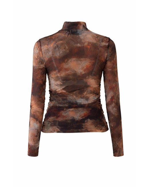 Exquise Brown Aldo Blouse Tulle Knit Blouse