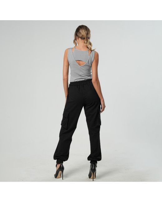 Metamorph Black Casual Cargo Pants