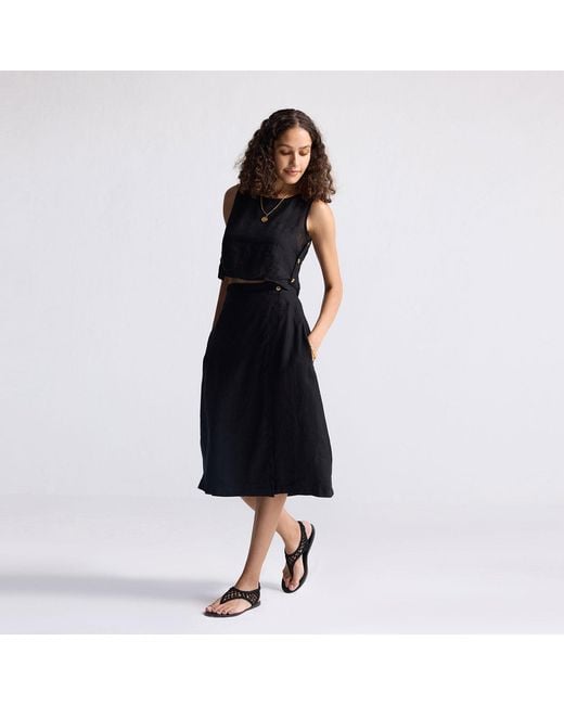 REISTOR Blue Overlap Midi Skirt