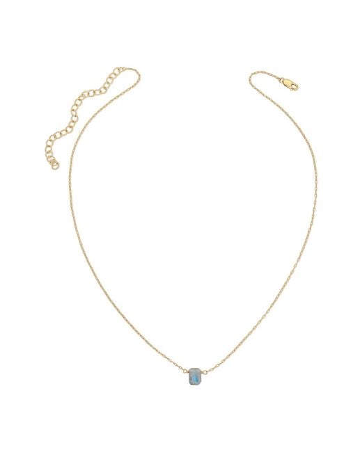 Heather Hawkins Jewelry Metallic Tiny Faceted Emerald Cut Gemstone Necklace