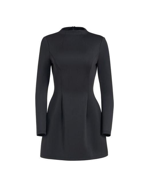 The Gt Atelier Black High Neck Long Sleeve Dress