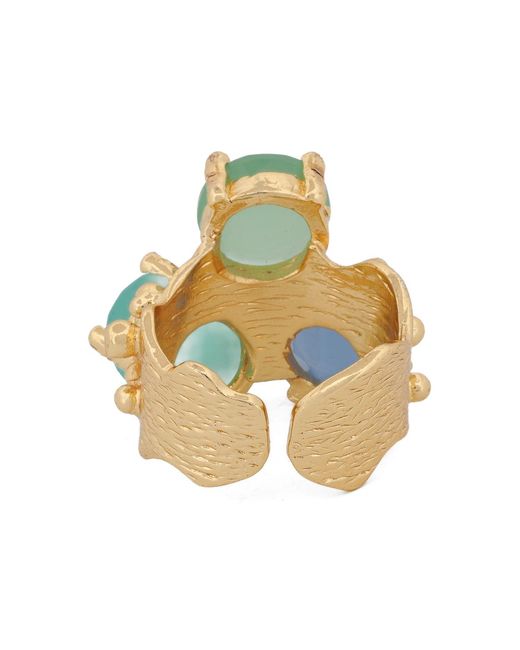 Ebru Jewelry Blue Aqua Chalcedony Goddess Adjustable Ring