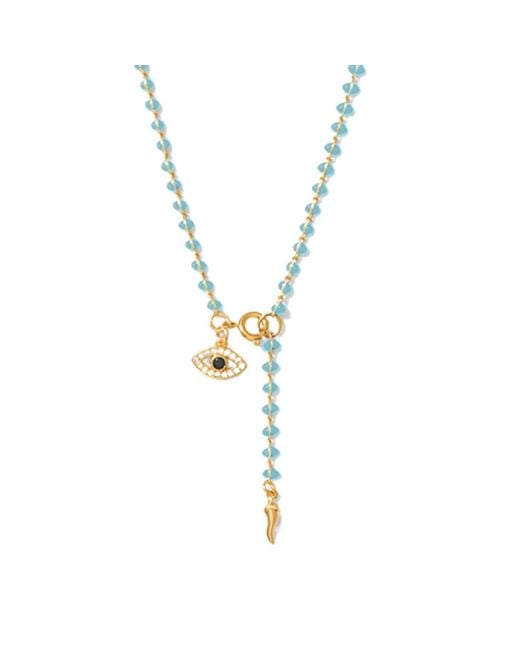 Alexie of Athens Metallic Protection Evil Eye Bead Lariat