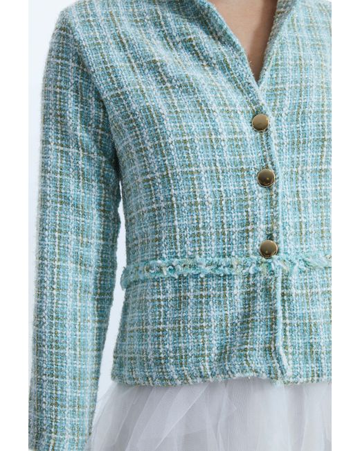 James Lakeland Blue Tiered Tweed Jacket