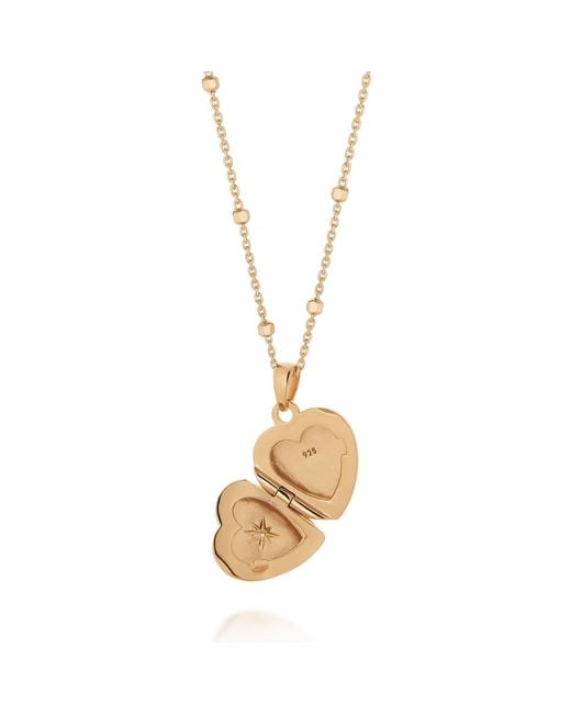 Nellou Jewellery Metallic Starlight Heart Locket Necklace Plated Sterling