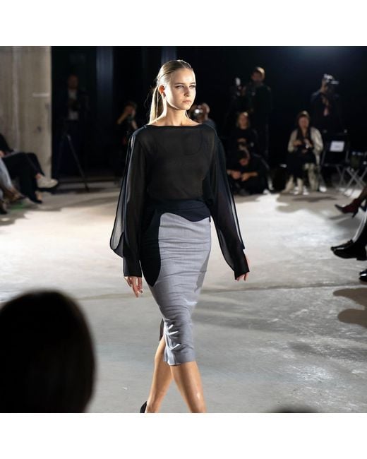 Laura Daili Gray Midi Skirt
