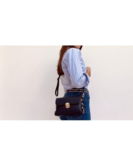 Apatchy London Blue The Bloxsome Leather Crossbody Bag