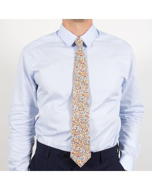 LE COLONEL Metallic Safran Liberty Ava Tie for men