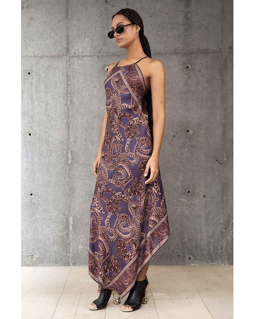 Monzlapur New York Multicolor Silk Snake Scarf Dress