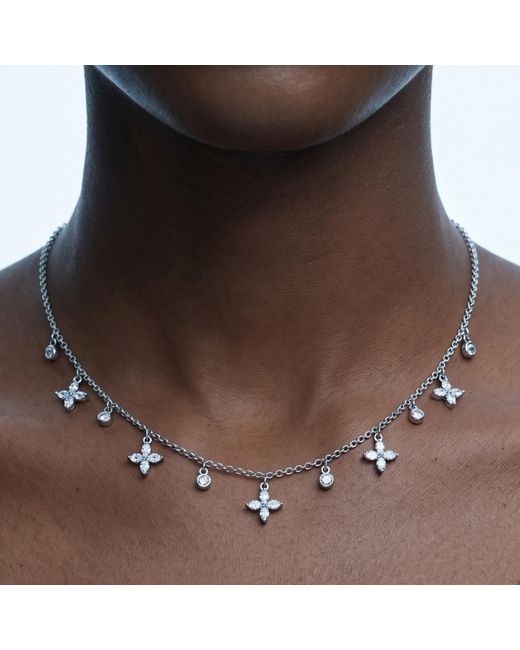 Uchi and Soto Metallic Kinmokusei Floral Necklace
