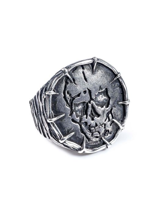 German Kabirski Metallic Noctis Handcrafted Ring With Stamped Skull Design for men