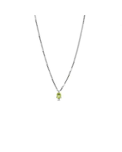 NASI SILVER Green Pear Atarah Necklace- Peridot & Topaz