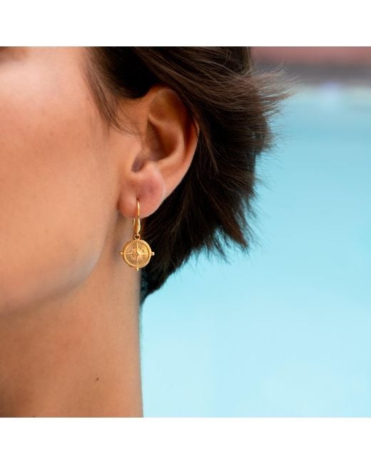 Dower & Hall Metallic True North Talisman Drop Earrings