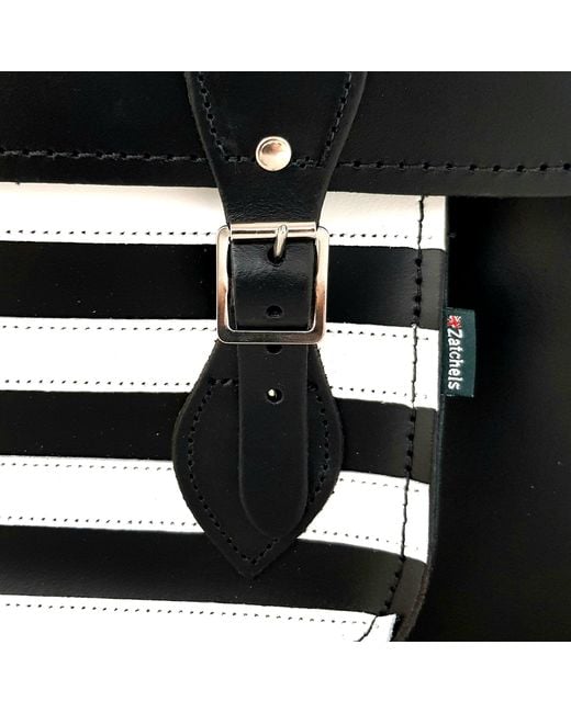 Zatchels Black Handmade Leather 16 Inch Satchel