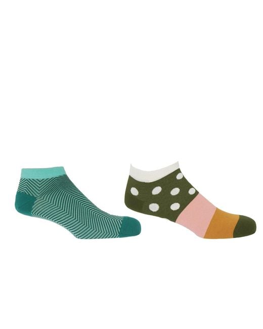 Peper Harow - Made in England Green Mayfair Cream & Lux Taylor Trainer Socks Bundle for men
