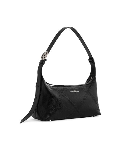 Orange Cube Black Ruched Shoulder Bag