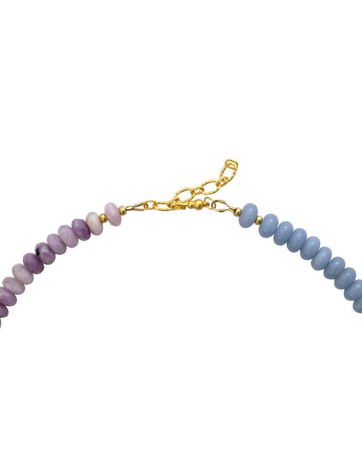 Bombyx House Metallic Kunzite Aquamarine Lapis Color Block Necklace