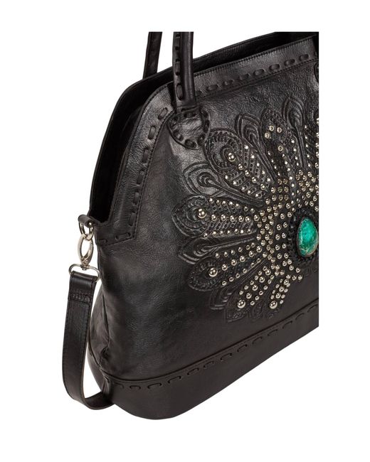 Jodi Lee Black Mini Queen Peacock Bag
