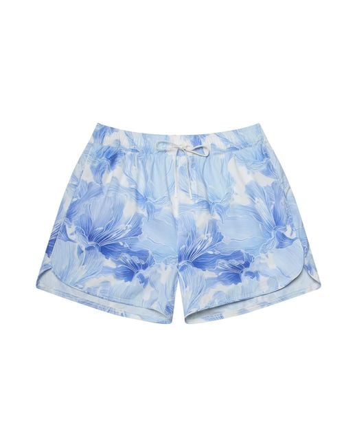 Haus of Mclees Blue Lily Swim Shorts for men