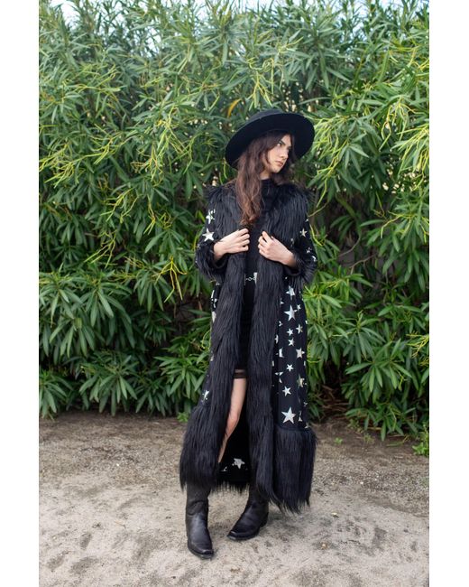 Jennafer Grace Black Penny Deluxe Starina Faux Fur Coat