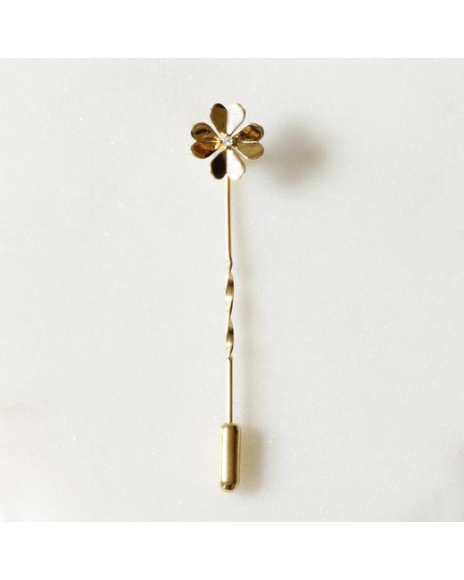 Lee Renee Metallic Diamond Lucky Clover Tie Pin/ Twist Tie Pin– for men