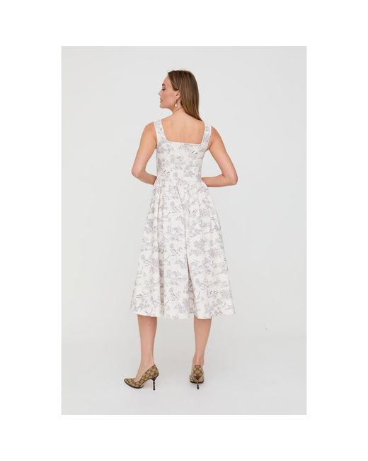 Lily and Lionel Natural Neutrals Hayley Corset Inspired Josephine Print Midi Dress