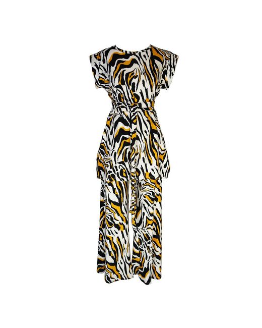 Jennafer Grace Metallic Saffron Zebra Tunic & Palazzo Set