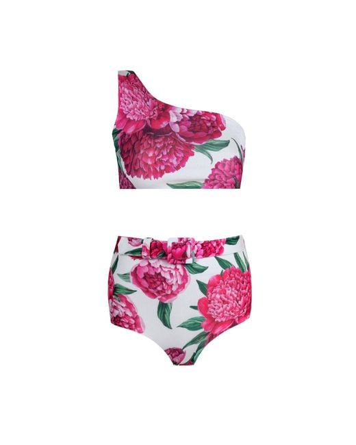 Nur Karaata Purple Camelia Bikini Set