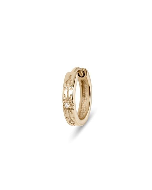 Zohreh Metallic Diamond Starburst Huggie Hoop Earring 9K