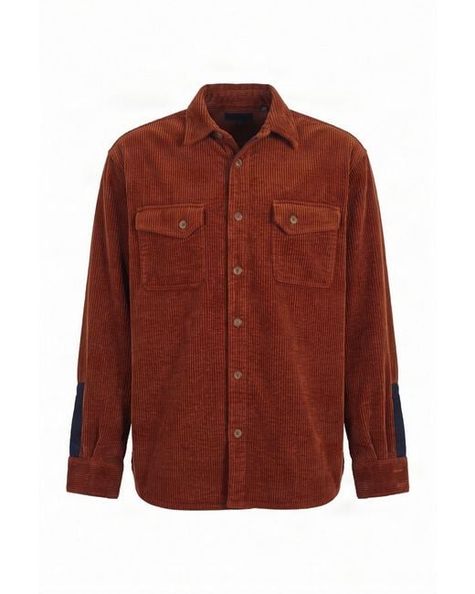 Komodo Red Karda Organic Cotton Corduroy Overshirt for men