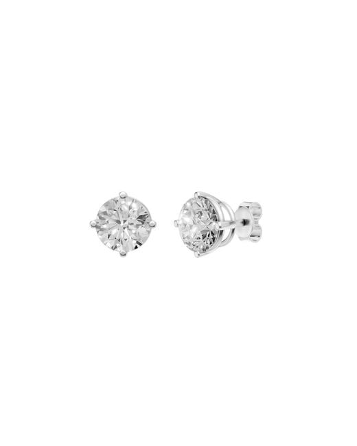 Aya Fine Jewelry Metallic 3.02 Ct Round Brilliant Lab Diamond Stud Earrings