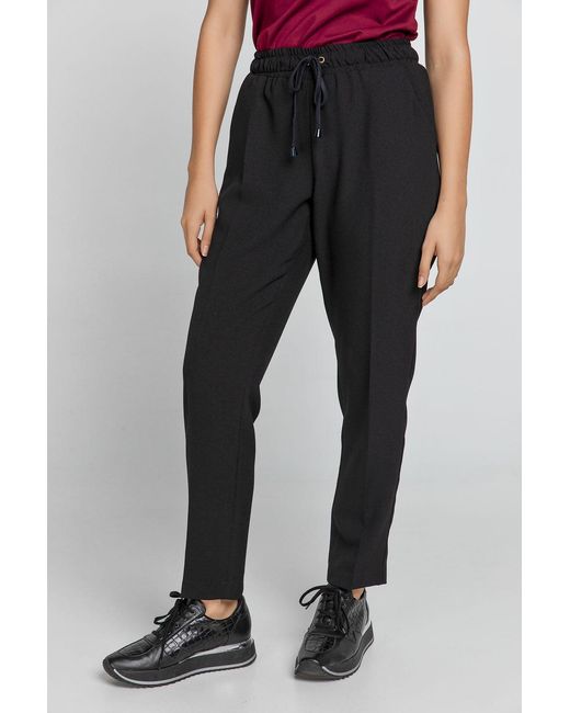 Conquista Black Crepe Pants By